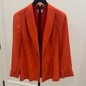 Barry Bricken Orange Open-Front Shawl Collar Blazer